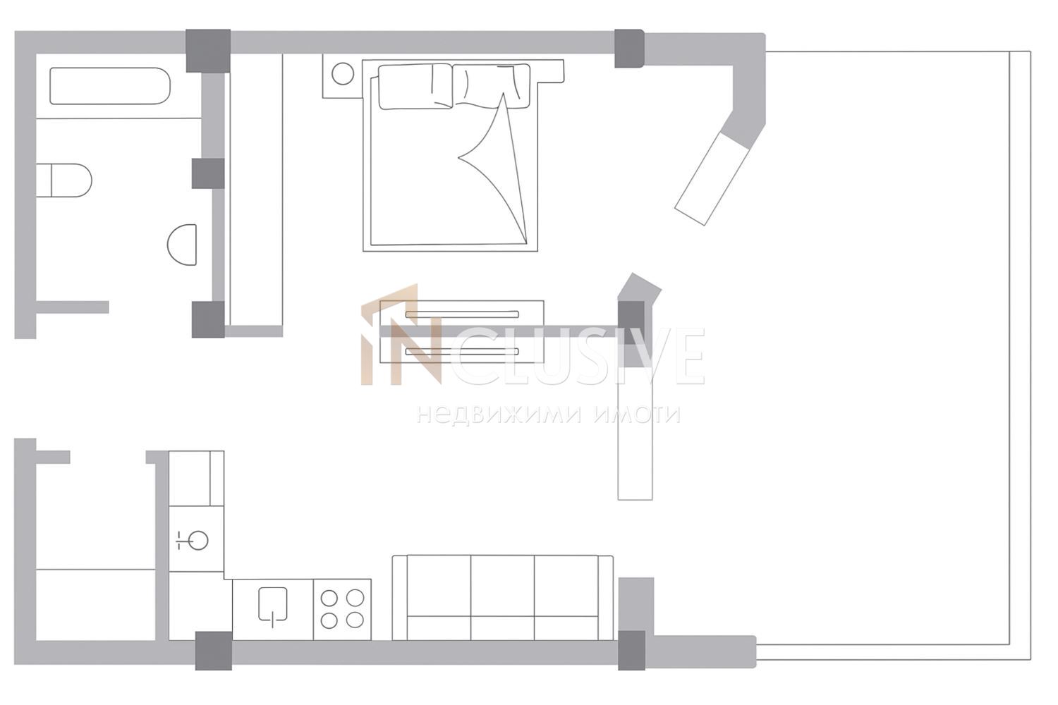 One-bedroom apartment in a gated complex with numerous amenities in Alen Mak area