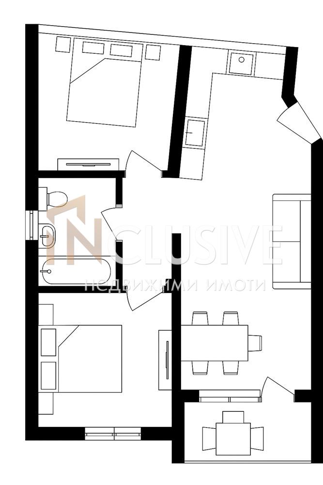 Three-room apartment in a newly built building on the first line of Kabakum beach