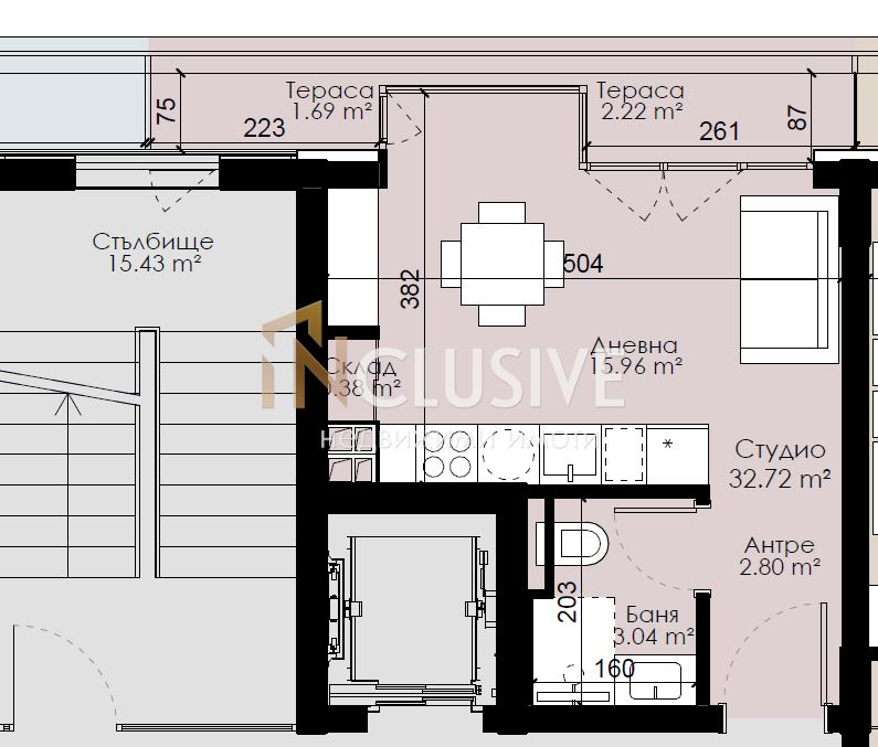 One-room apartment for sale in a new building