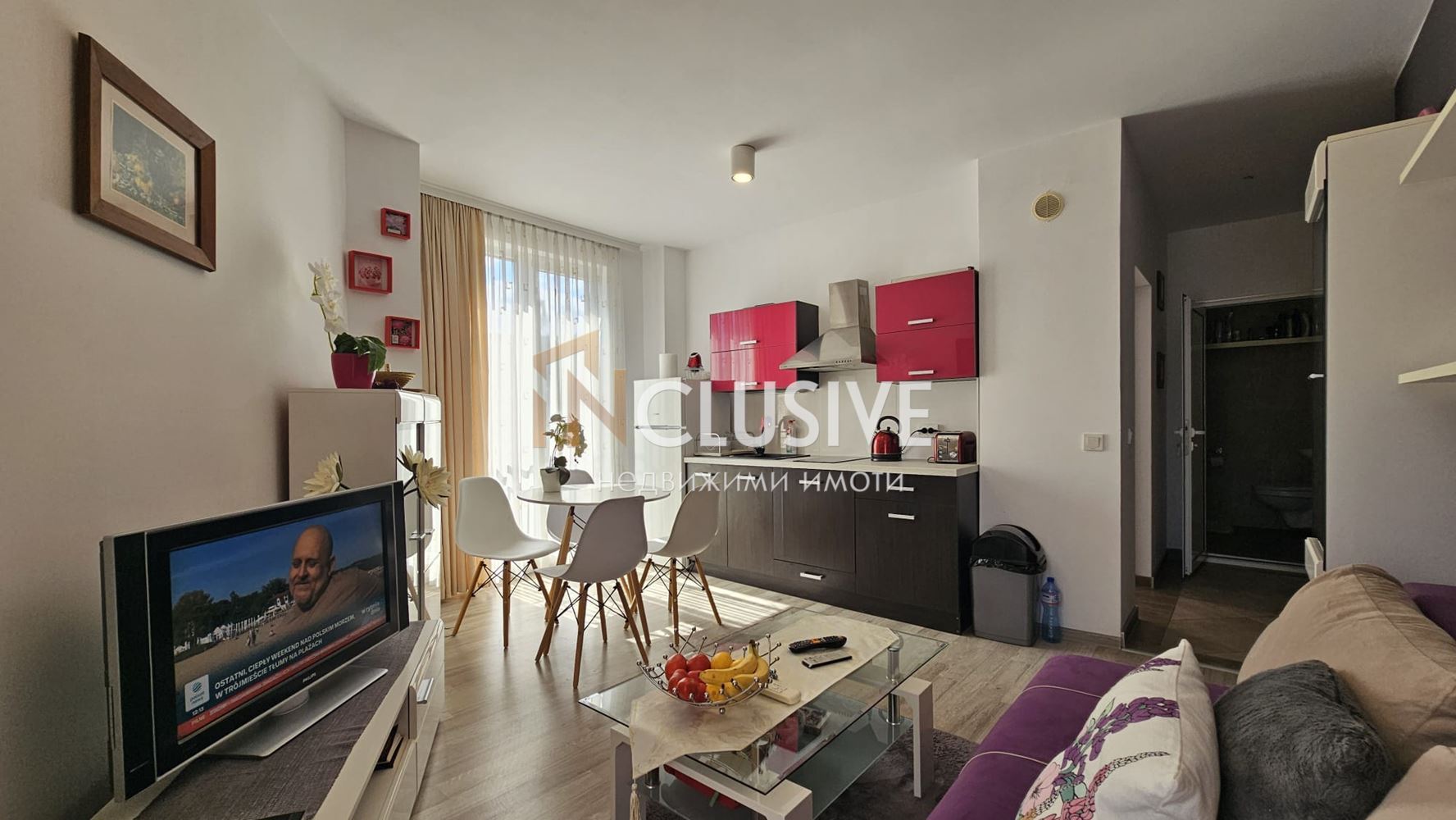 Modern Furnished 2-Room Apartment with Low Maintenance Fee in Sl. Bryag