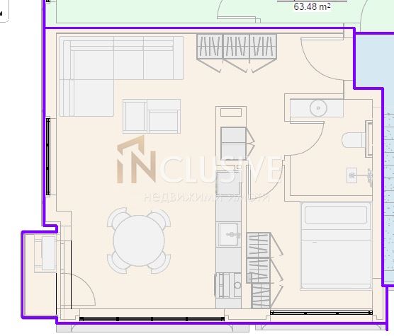 Two-room apartment in a newly built premium building in the Ideal Center of Varna
