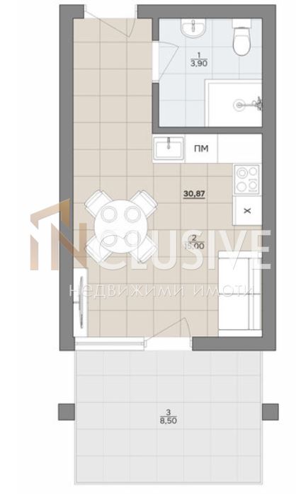 Studio apartment in a modern new residential complex near Kabakum Beach
