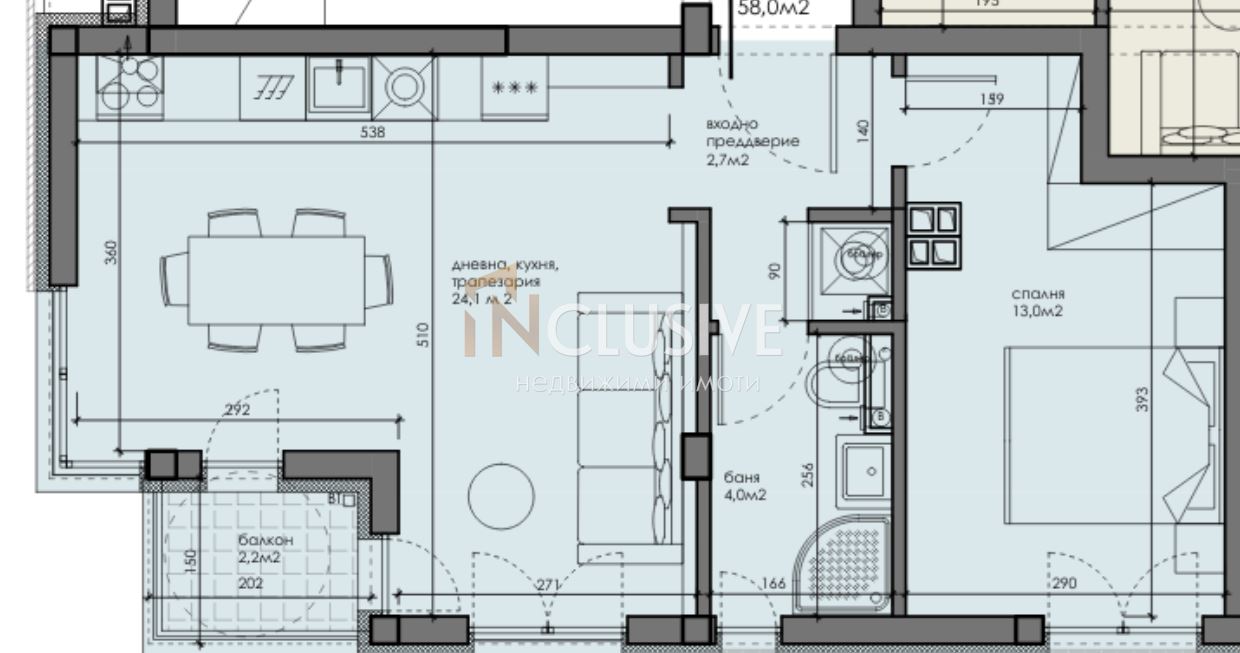 Functional one-bedroom apartment in a newly built modern residential building in the Ideal Center of Varna