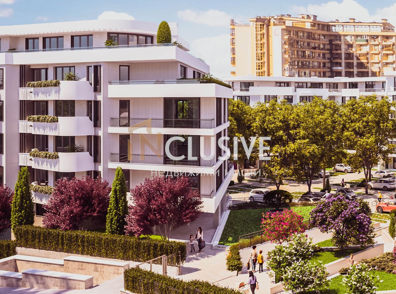 Two-room apartment with a panoramic terrace on the top floor and an underground garage included in the price