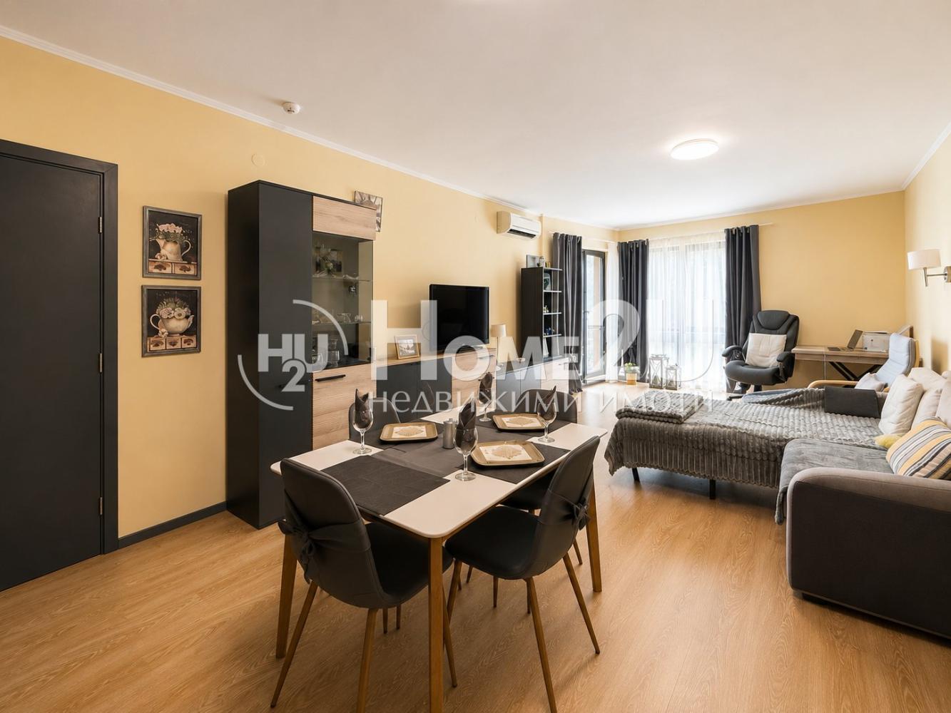 FURNISHED!!! SPACIOUS!!! 3-ROOM APARTMENT WITH AN UNOBSTRUCTED SEA PANORAMA IN BYALA BEACH RESORT!