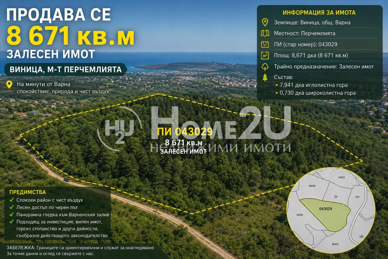 🌲 ПРОДАВА СЕ ГОРСКИ ИМОТ 8 671 КВ.М В М-Т ПЕРЧЕМЛИЯТА, ВИНИЦА!