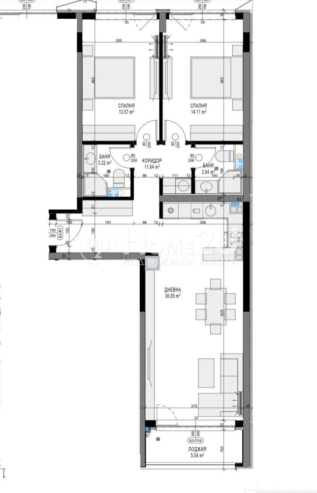 THREE-ROOM APARTMENT WITH TWO BATHROOMS! BEFORE ACT 15! LUXURY COMPLEX!